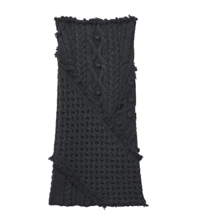 Alexander Mcqueen Cable-knit Pencil Skirt In Grey Melange