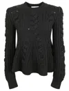 Alexander Mcqueen Cable-knit Wool Sweater In Black