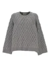 Alexander Mcqueen Cable-knit Wool Sweater In Gray