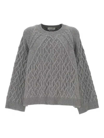 Alexander Mcqueen Cable-knit Wool Sweater In Gray