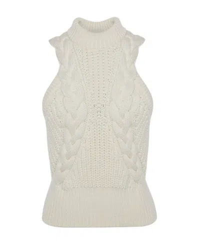 Alexander Mcqueen Cable-knit Wool Top In White