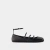 Alexander Mcqueen Mcqueen Women Leather Strap Ballet Flats In Black