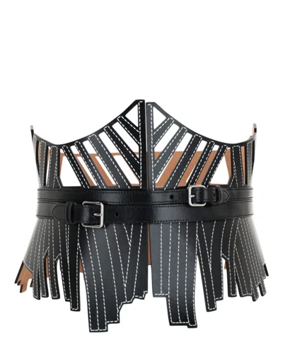 Alexander Mcqueen Cage Corset Belt In Black