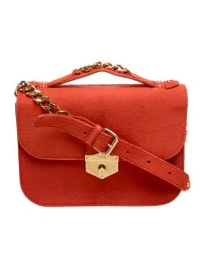 Pre-owned Alexander Mcqueen Calf Hair Crossbody Bag In Red