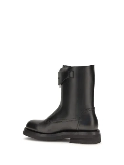 Alexander Mcqueen Calf Leather Boot In Black