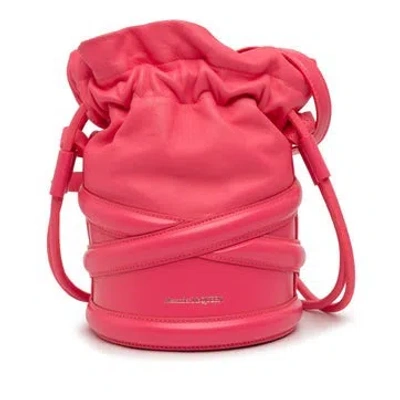 Pre-owned Alexander Mcqueen Calf Leather Calfskin The Soft Curve Bucket Bag In Pink