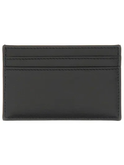 Alexander Mcqueen Calf Leather Card Case In Black