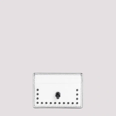 Alexander Mcqueen Calf Leather Card Holder Unica In White