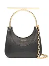 Alexander Mcqueen Cross-bar Leather Handbag Gold-tone Handle In Nero E Oro