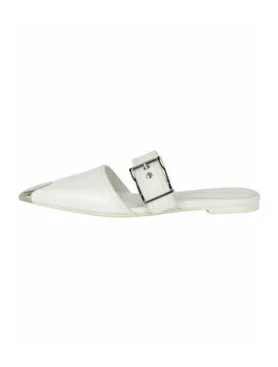 Pre-owned Alexander Mcqueen Calf Leather Flats W/ Tags In White