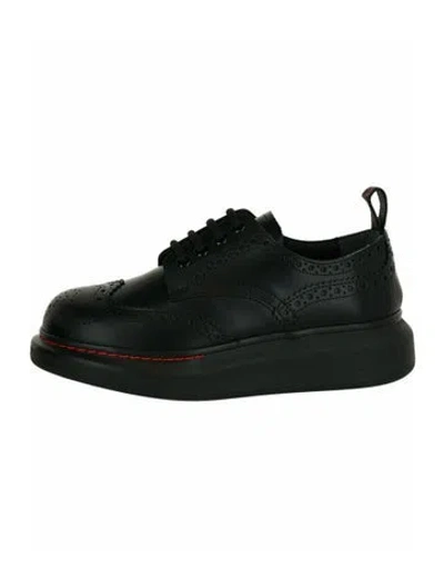 Pre-owned Alexander Mcqueen Calf Leather Oxfords W/ Tags In Black