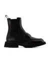 Alexander Mcqueen Calf-leather Pointed-tip Mules In Black