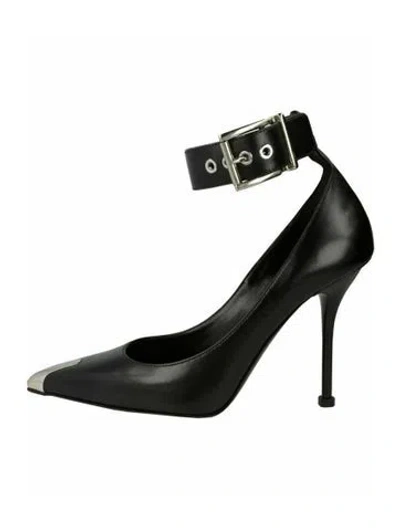 Pre-owned Alexander Mcqueen Calf Leather Pumps W/ Tags In Black