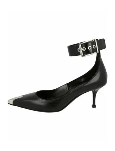 Pre-owned Alexander Mcqueen Calf Leather Pumps W/ Tags In Black