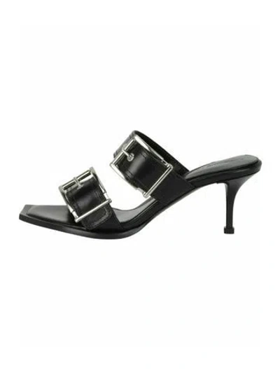 Pre-owned Alexander Mcqueen Calf Leather Sandals W/ Tags In Black