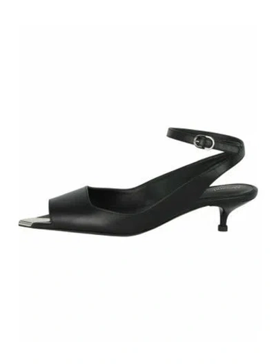 Pre-owned Alexander Mcqueen Calf Leather Sandals W/ Tags In Black