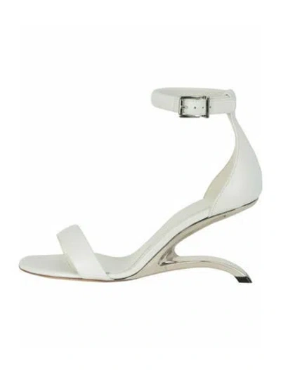 Pre-owned Alexander Mcqueen Calf Leather Sandals W/ Tags In White