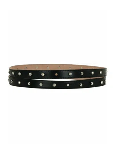 Pre-owned Alexander Mcqueen Calfskin Belt W/ Tags In Black