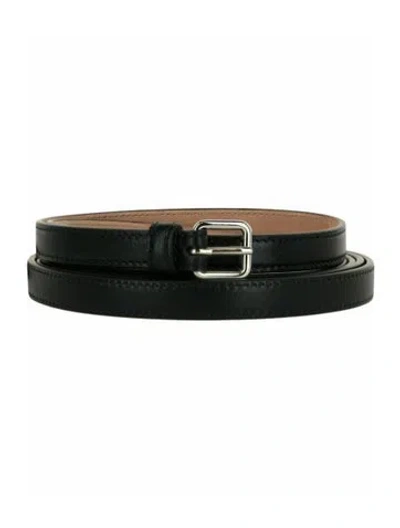 Pre-owned Alexander Mcqueen Calfskin Belt W/ Tags In Black
