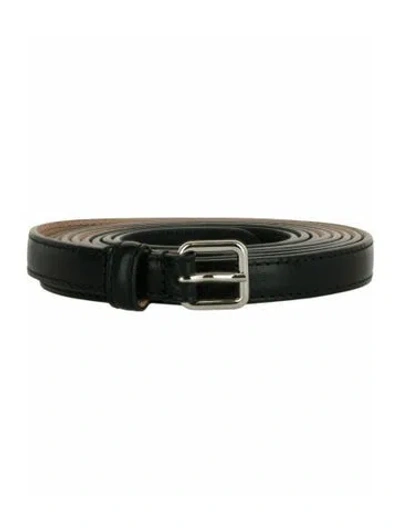 Pre-owned Alexander Mcqueen Calfskin Belt W/ Tags In Black