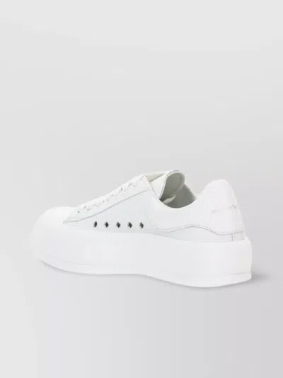 Alexander Mcqueen Calfskin Low-top Sneakers Rubber Sole In White