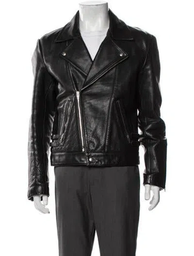 Pre-owned Alexander Mcqueen Calfskin Moto Jacket In Black
