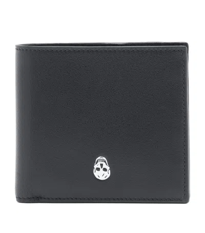 Alexander Mcqueen Calfskin Skull Bifold Card Holder
