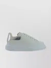 Alexander Mcqueen Calfskin Sneakers With Metallic Heel Tab