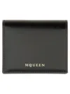 Alexander Mcqueen Calfskin Wallet With Embossed Logo In Black