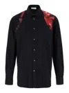 ALEXANDER MCQUEEN BLACK SHIRT WITH FLORAL PRINT IN COTTON MAN