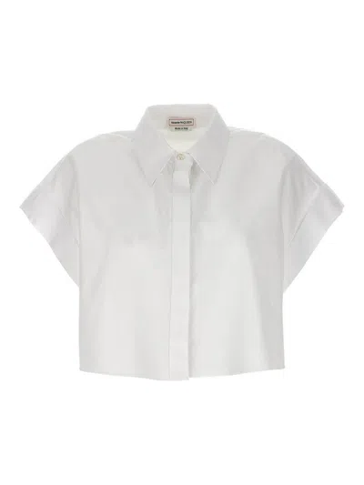 Alexander Mcqueen Cropped Shirt In White