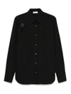 Alexander Mcqueen Metal Detail Long Sleeves Point Collar In Animal Print