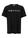Alexander Mcqueen Logo Print Crewneck T-shirt In Black