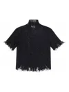 Alexander Mcqueen Black Knitted Cobweb Lace Top
