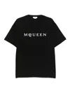 Alexander Mcqueen Logo Print Crewneck T-shirt In Black