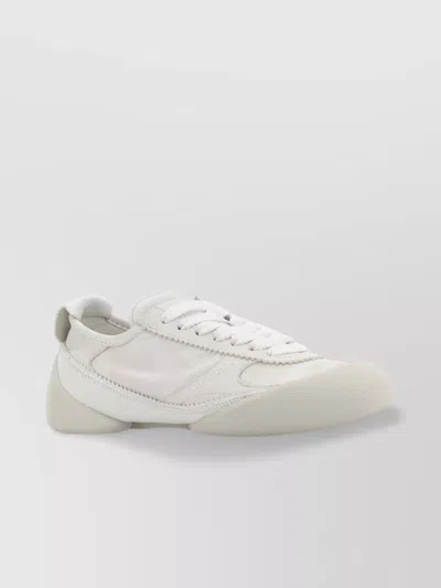 Alexander Mcqueen Canvas And Suede Low-top Sneakers With Rubber Sole In White