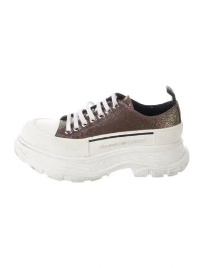 Pre-owned Alexander Mcqueen Canvas Chunky Sneakers In Black