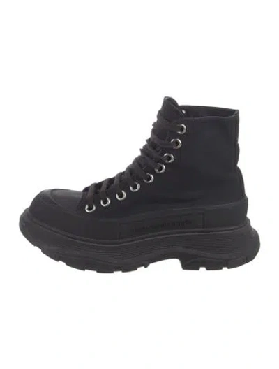 Pre-owned Alexander Mcqueen Canvas Chunky Sneakers In Black