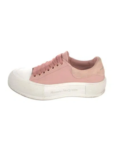 Pre-owned Alexander Mcqueen Canvas Colorblock Pattern Sneakers In Pink
