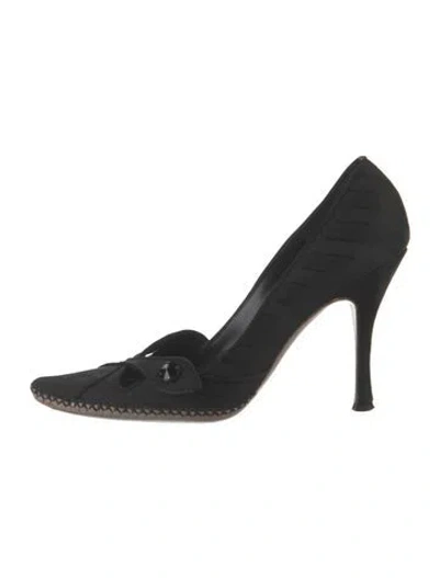 Pre-owned Alexander Mcqueen Canvas Pumps In Black