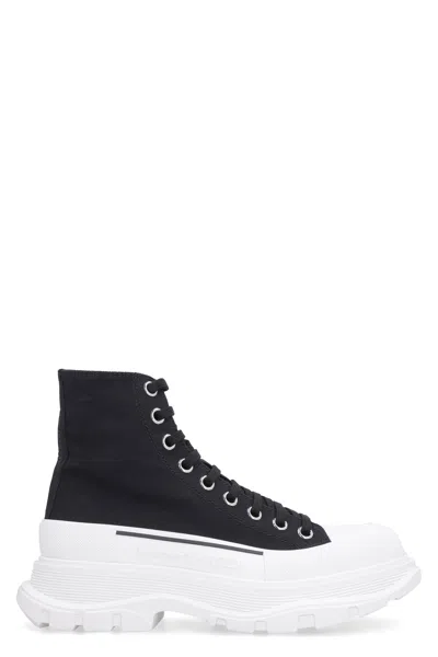 Alexander Mcqueen Canvas Sack Sneakers For Men In Black