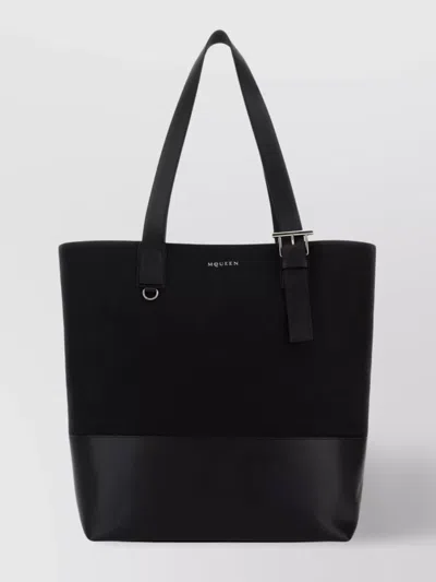 Alexander Mcqueen Canvas Shopping Bag Top Handles
