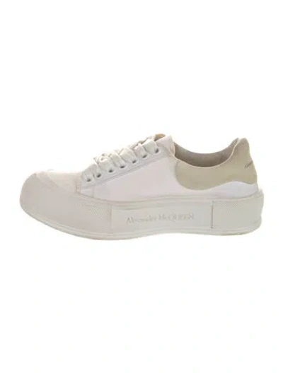 Pre-owned Alexander Mcqueen Canvas Sneakers In White