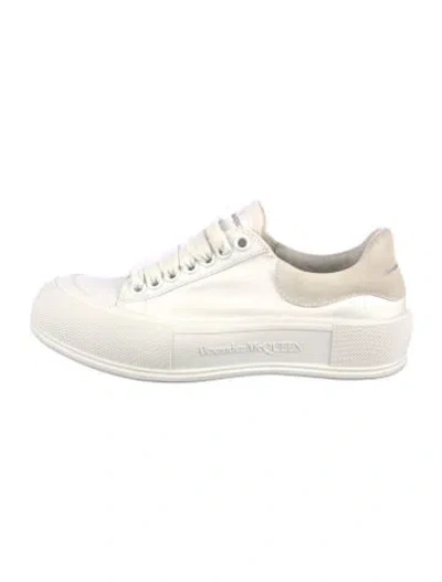 Pre-owned Alexander Mcqueen Canvas Sneakers In White