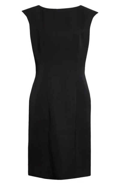 ALEXANDER MCQUEEN MCQUEEN CAP SLEEVE WOOL TWILL DRESS
