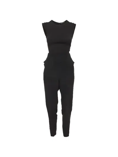 Pre-owned Alexander Mcqueen Cape Sleeve Jumpsuit In Black