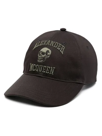 Alexander Mcqueen Caps & Hats In Blackkakhi