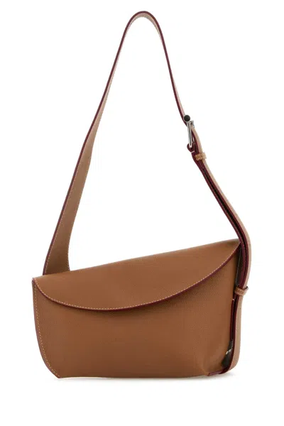 ALEXANDER MCQUEEN CARAMEL LARGE SLING T-BAR CROSSBODY BAG