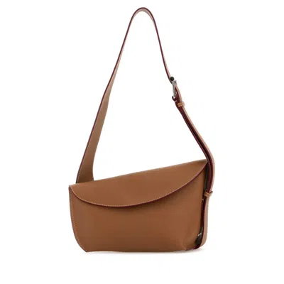 Alexander Mcqueen Caramel Large Sling T-bar Crossbody Bag In Silver