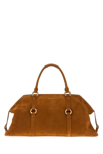 ALEXANDER MCQUEEN ALEXANDER MCQUEEN CARAMEL SUEDE FARRINGDON MAXI HANDBAG